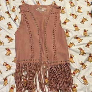 Pink suede vest